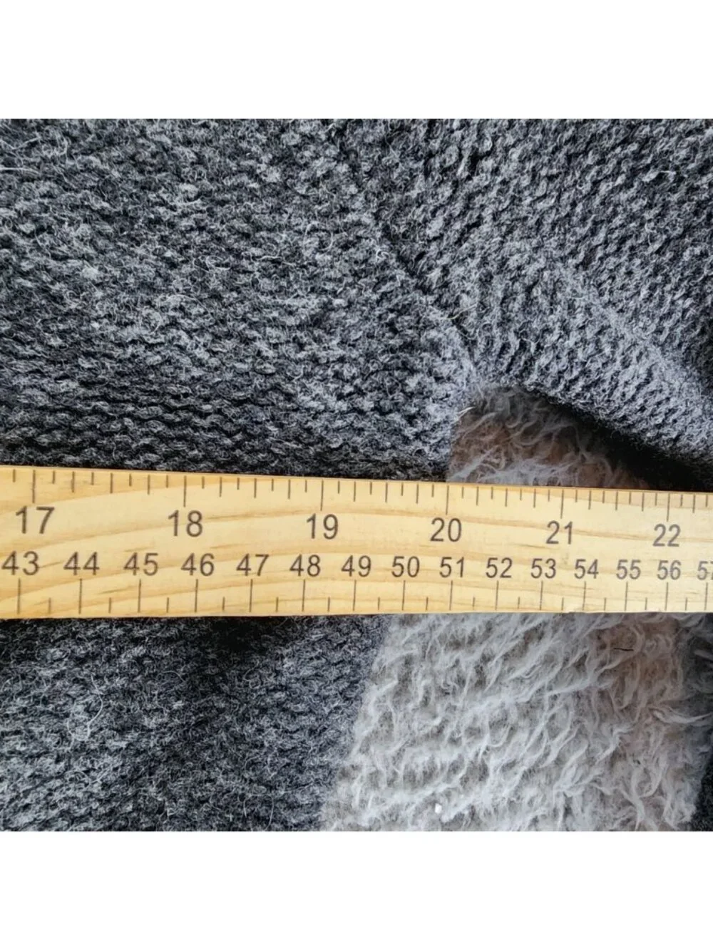 Rosanna Sweater Womens Large Petite Gray Lambs Wool Button Up Cardigan